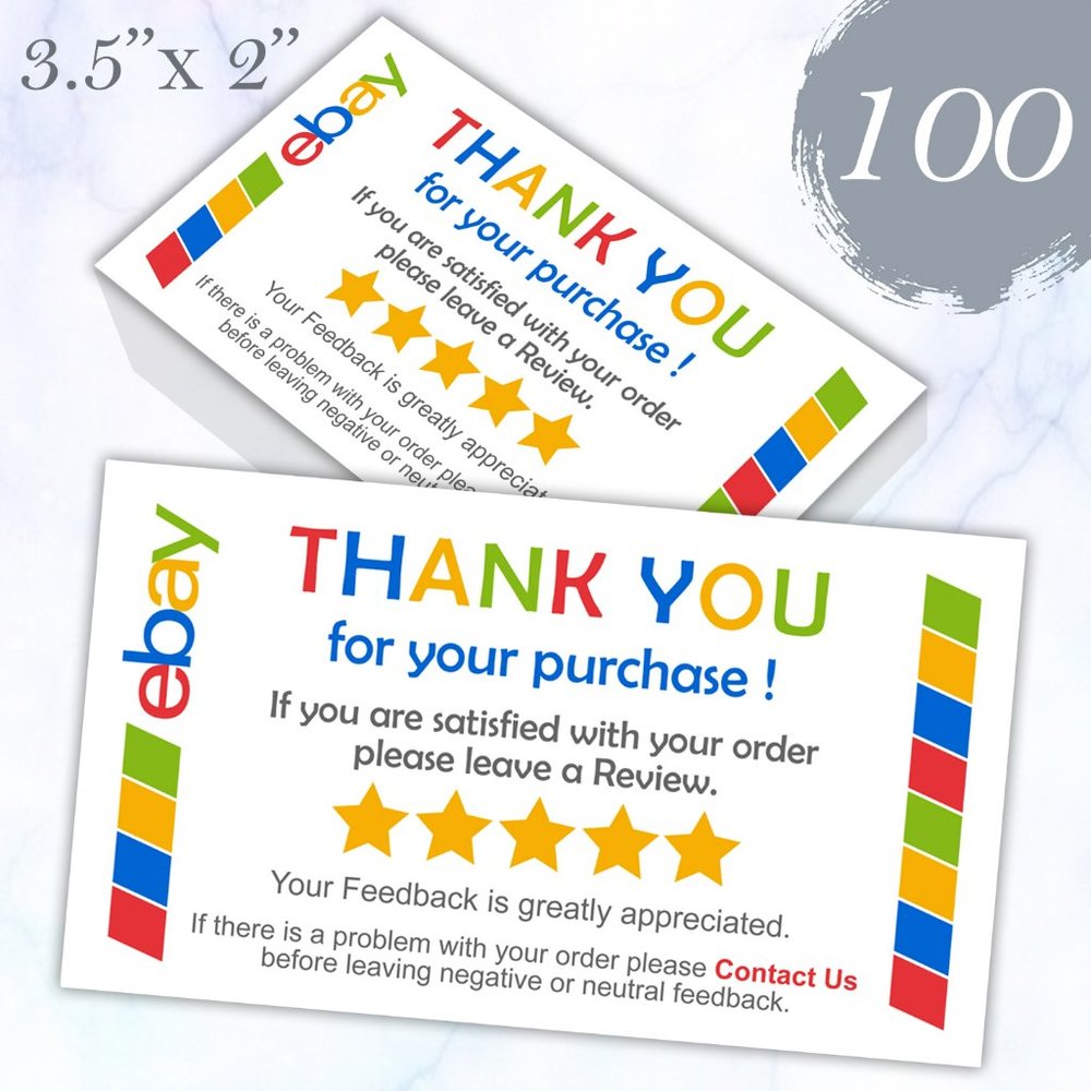 100 Thank You Cards ebay